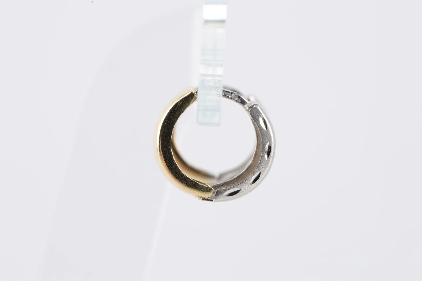 14k Two-Tone Gold Small Hoop Earrings (1.90g.)