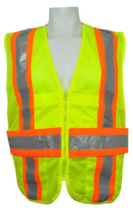 3A Safety - ANSI Certified Mesh Expendable DOT Safety Vest Lime Color Size XX-large - 5X-large