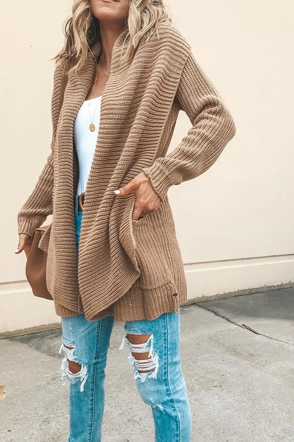 All The Fall Feels Pocket Cozy Shawl Cardigan