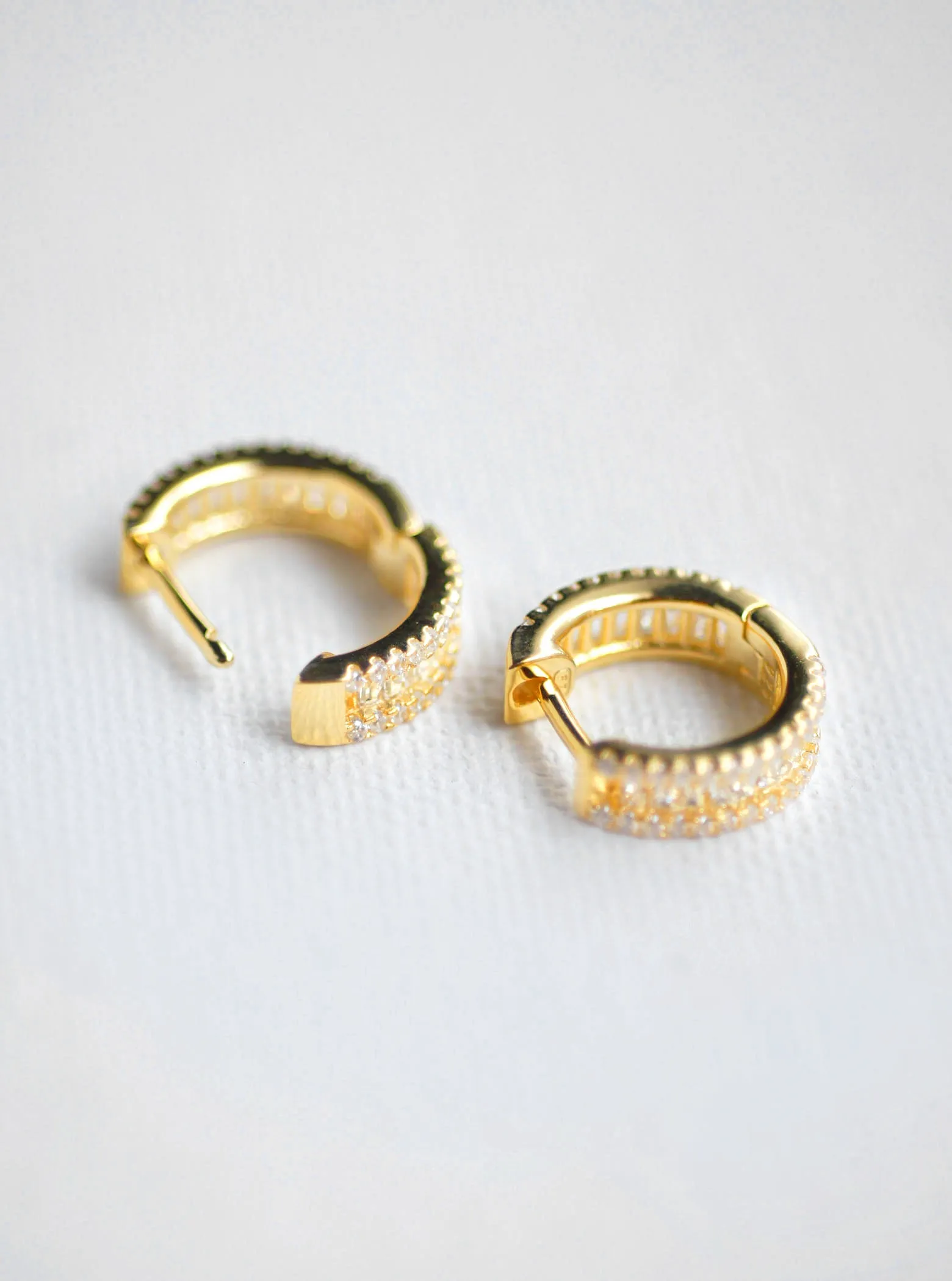 Baguette CZ Hoop Earrings