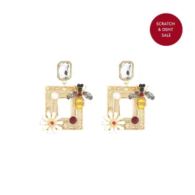 Bee Frame Floral Multicolour Earring - Sample