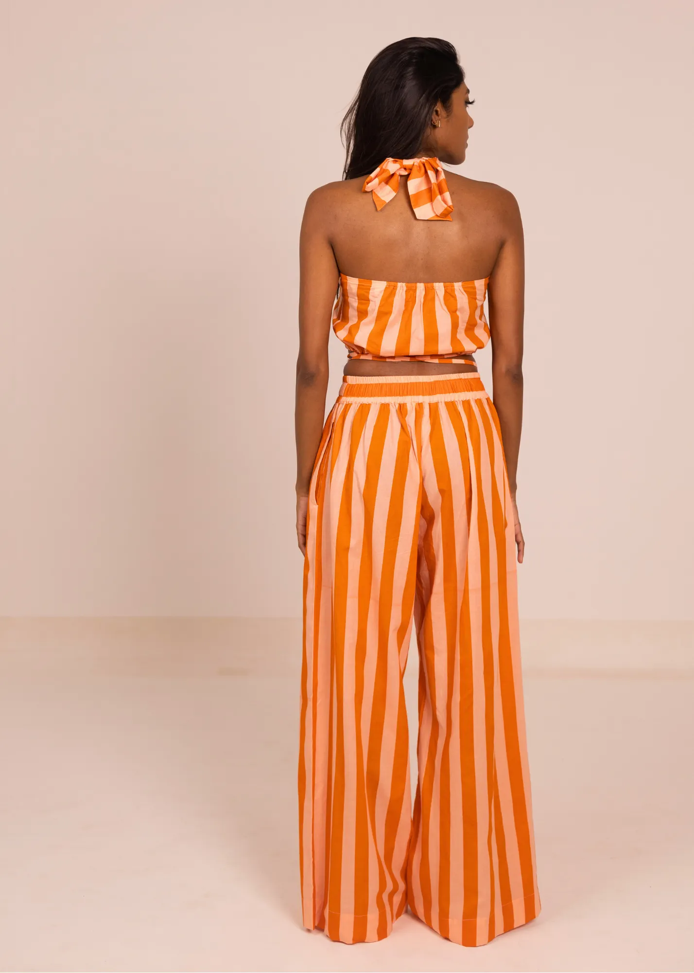 Chhaya Wide Leg Pant - Sunset Stripes