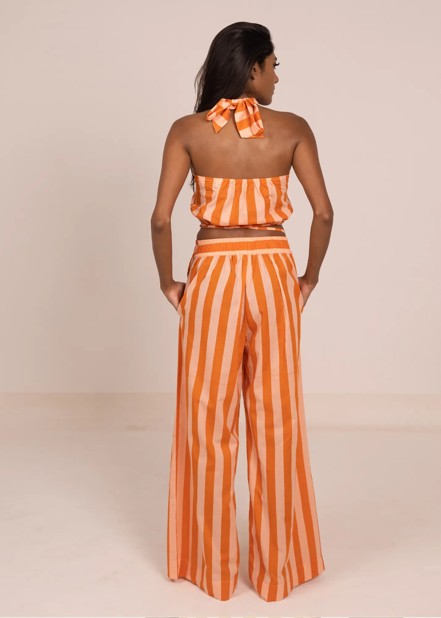 Chhaya Wide Leg Pant - Sunset Stripes