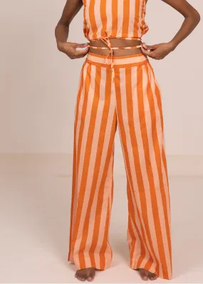 Chhaya Wide Leg Pant - Sunset Stripes