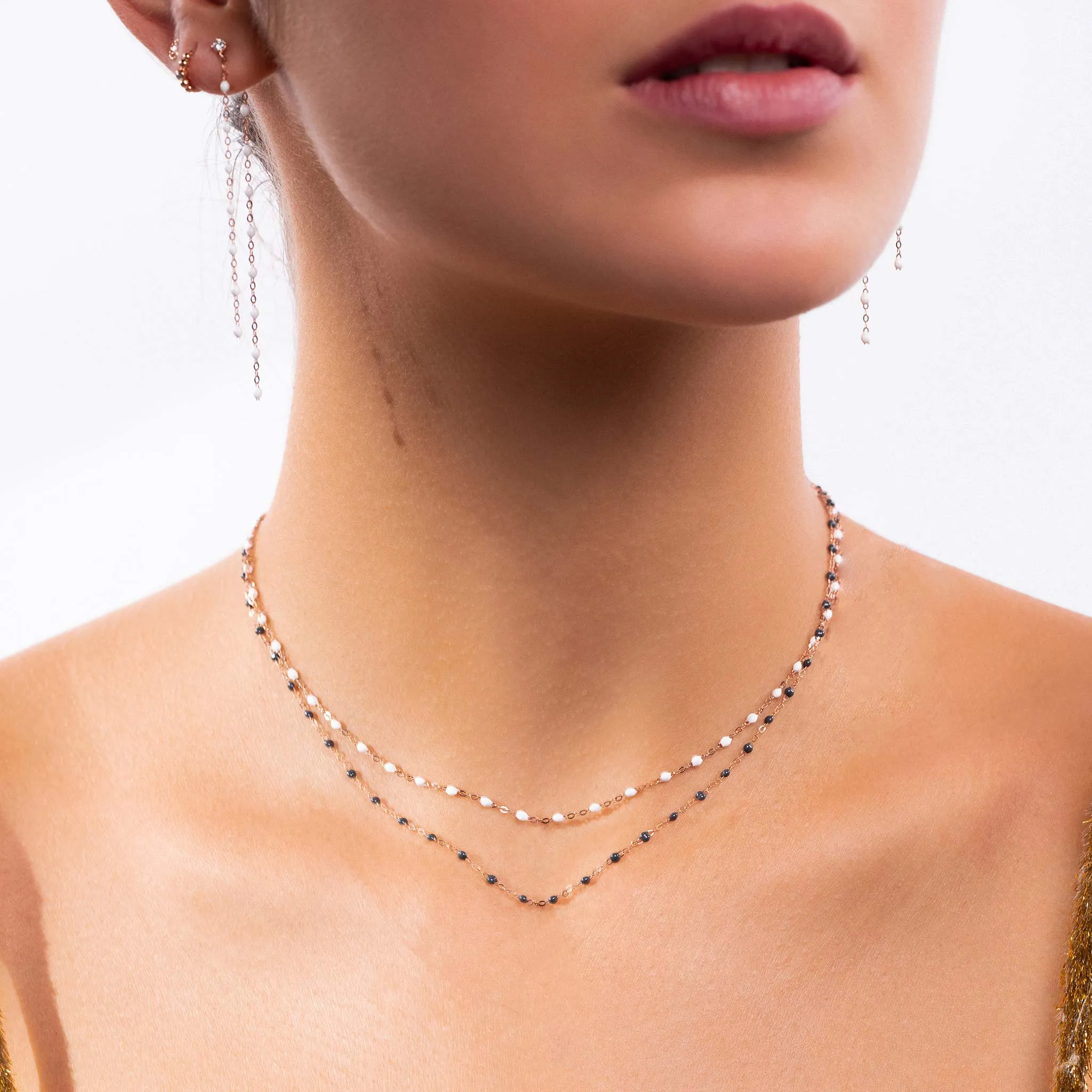 Classic Gigi Grey necklace, Rose Gold, 17.7"