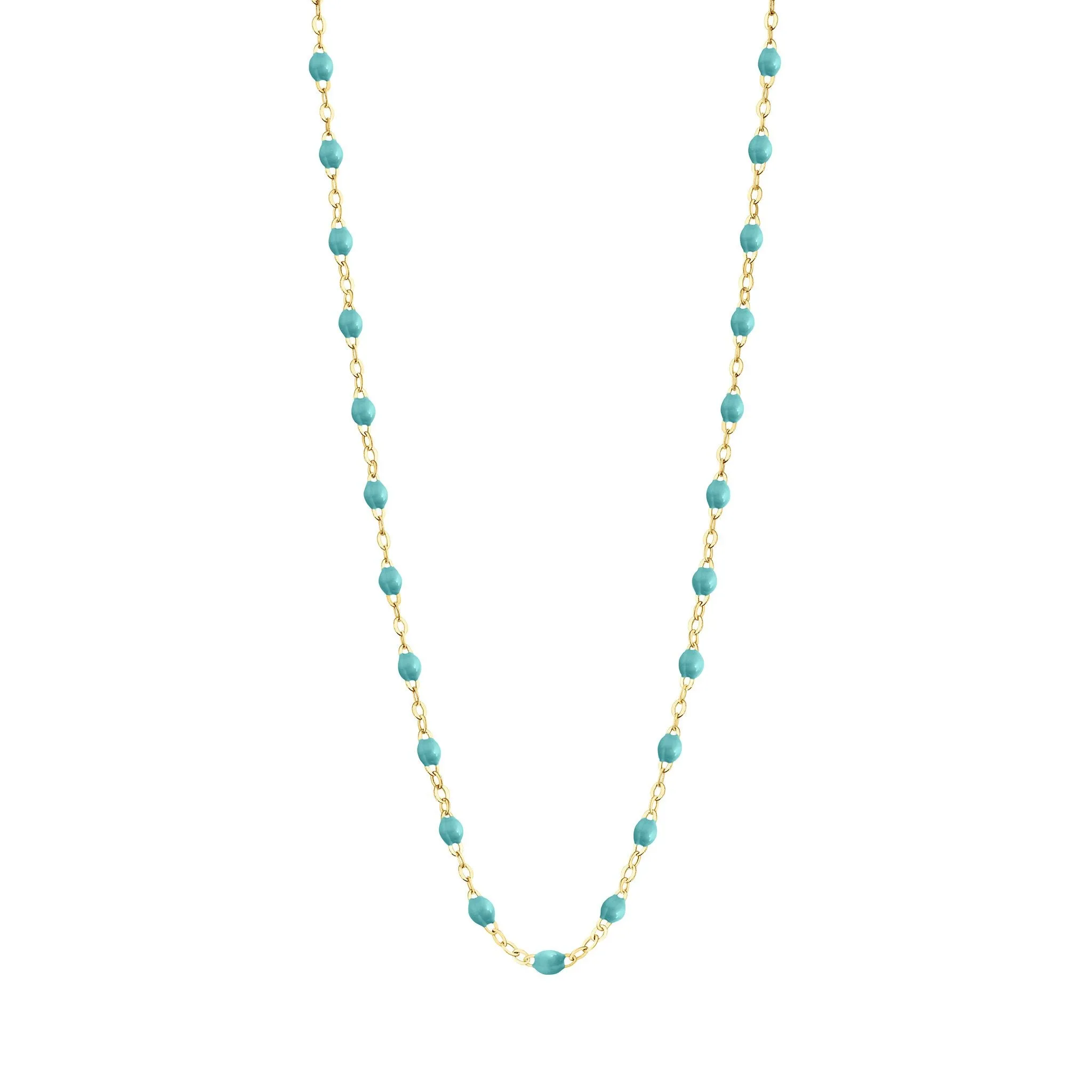 Classic Gigi Turquoise Green necklace, yellow gold, 16.5"