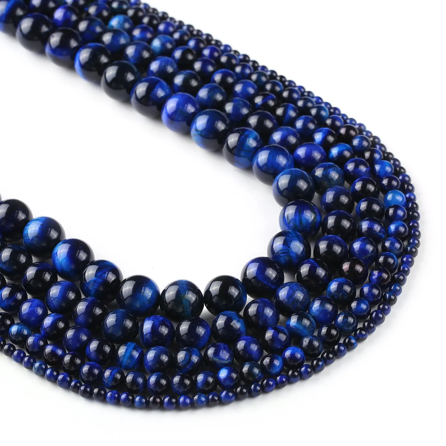 Color Dyed Royal Blue Tiger Eye Gemstone Beads 4 6 8 10 12mm Round Loose Beads Tiger Eye Jewelry 15 Full Strand 103080