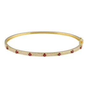 Diamond Bangle with Gemstones