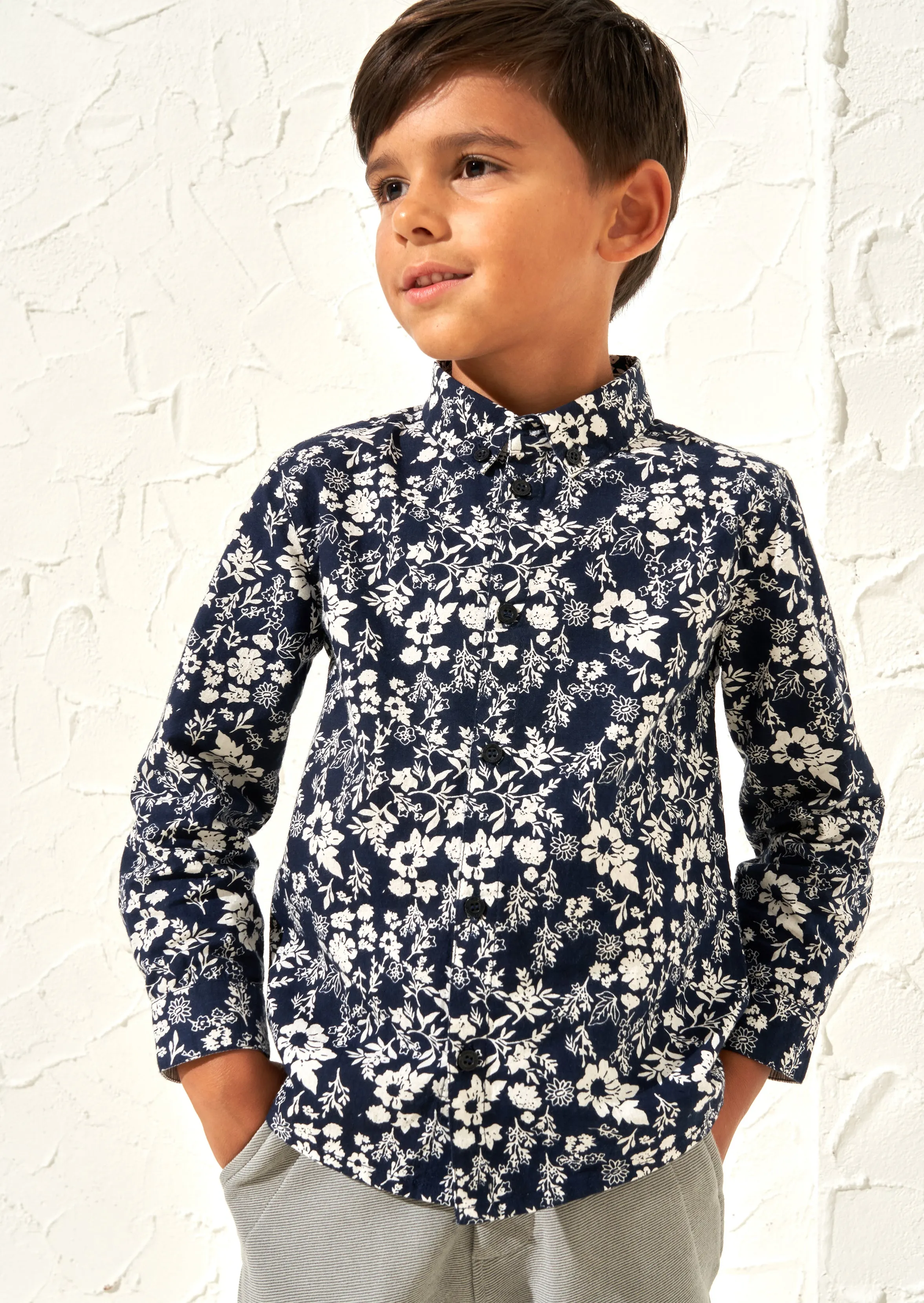 Faes Blue Floral Printed Shirt