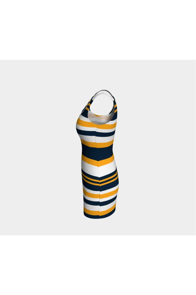 Goldie Blue Bold Stripes Body con Dress