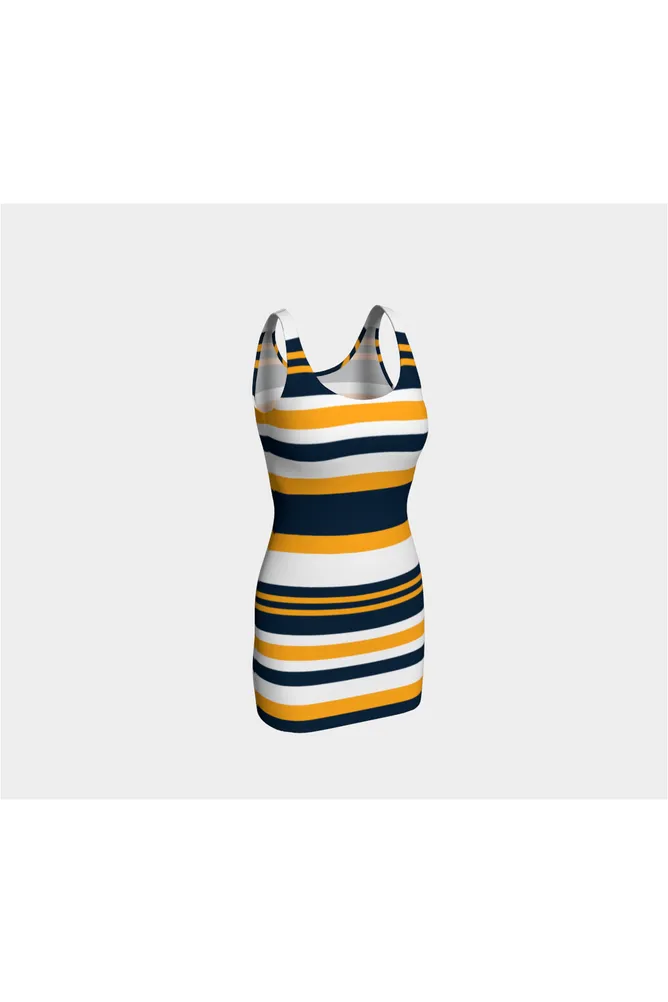 Goldie Blue Bold Stripes Body con Dress