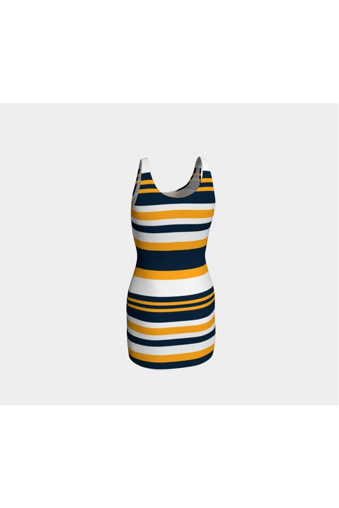 Goldie Blue Bold Stripes Body con Dress