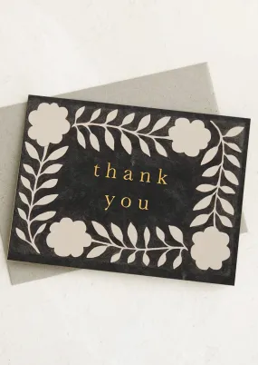 Ink Floral Thank You Mini Card