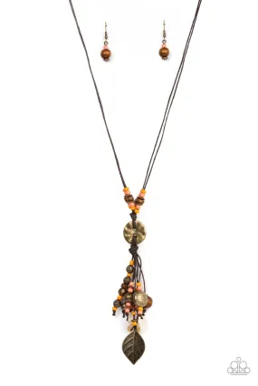 Knotted Keepsake - Orange Necklace