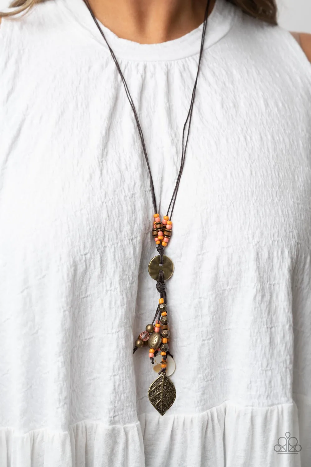 Knotted Keepsake - Orange Necklace