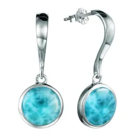 Larimar Circle Curve Earrings