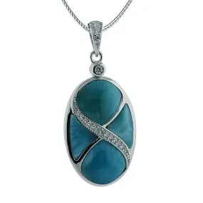 Larimar Southern Cross Oval Pendant