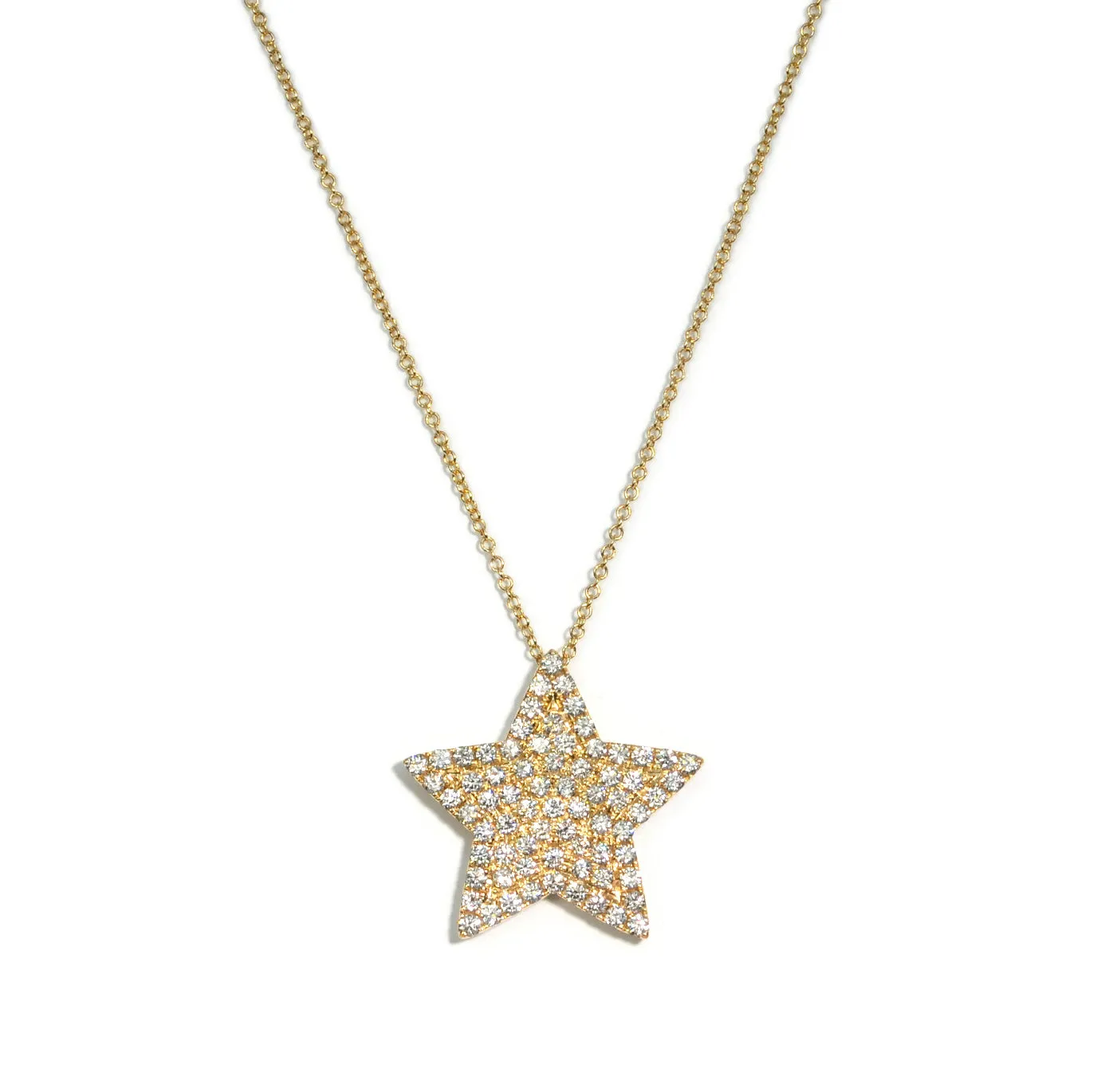 Lionheart -  Diamond Star Charm Necklace, Yellow Gold