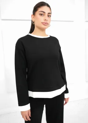 Luxe Modal - Contrast Border Longe Sleeve Top