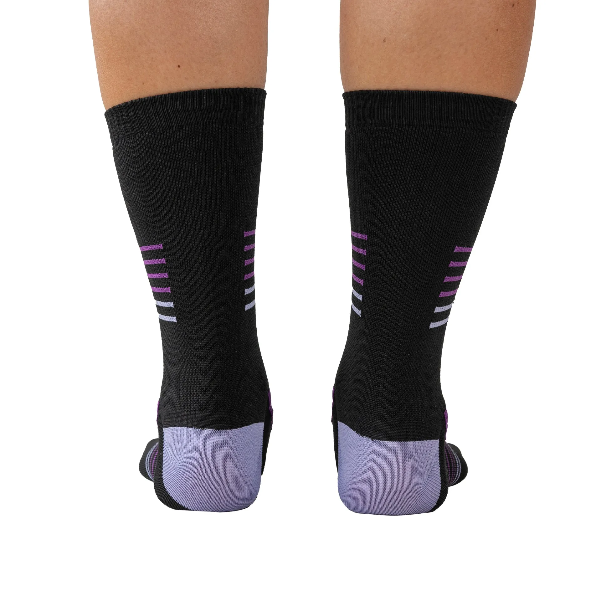 Media Ciclismo 3D Negro Morado Lila 7"