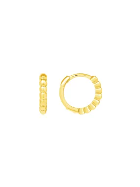 Mini Beaded Huggie Earring 14K