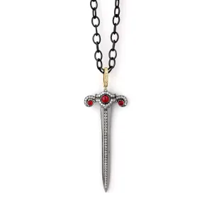 Mogul Oxidized Silver Sword Pendant