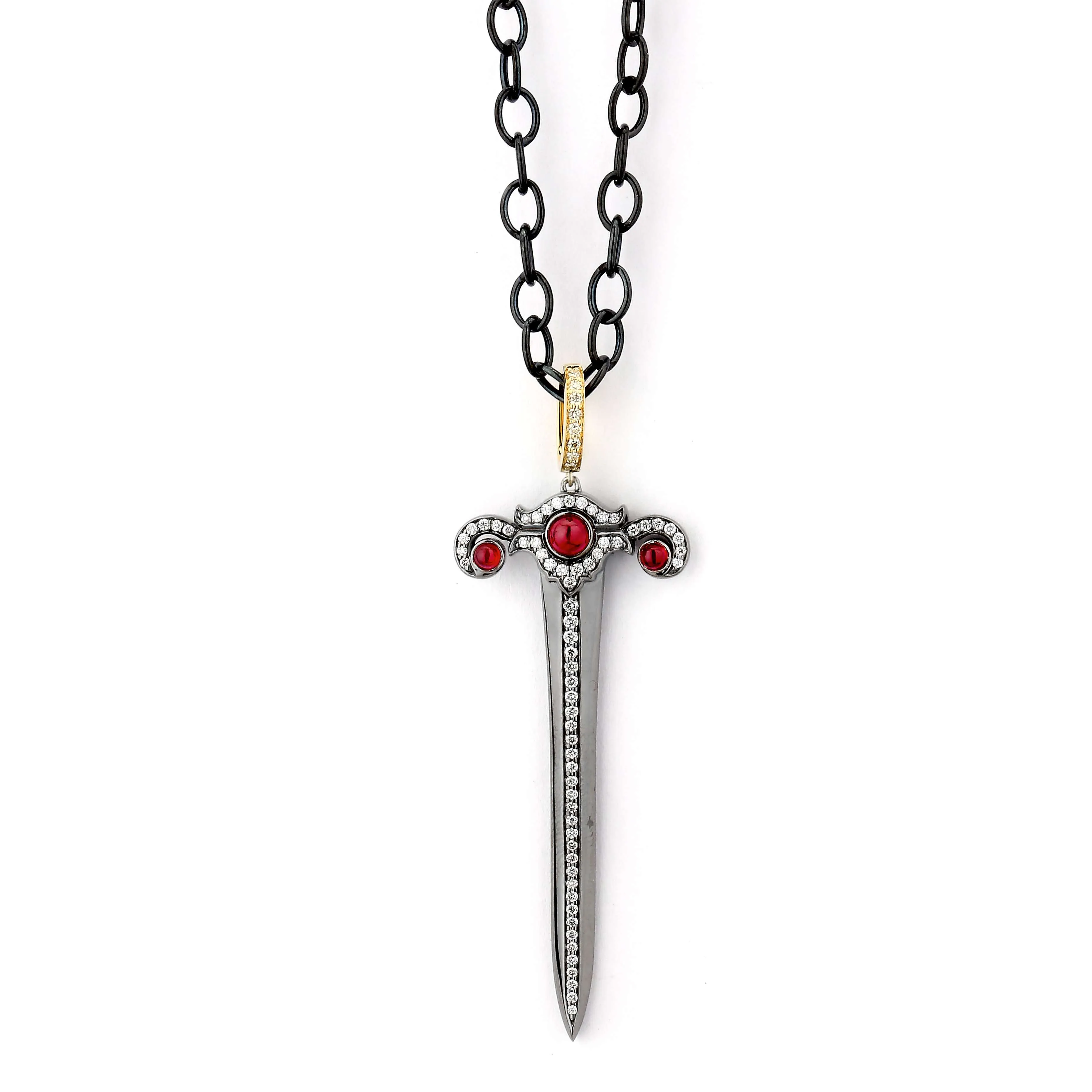 Mogul Oxidized Silver Sword Pendant