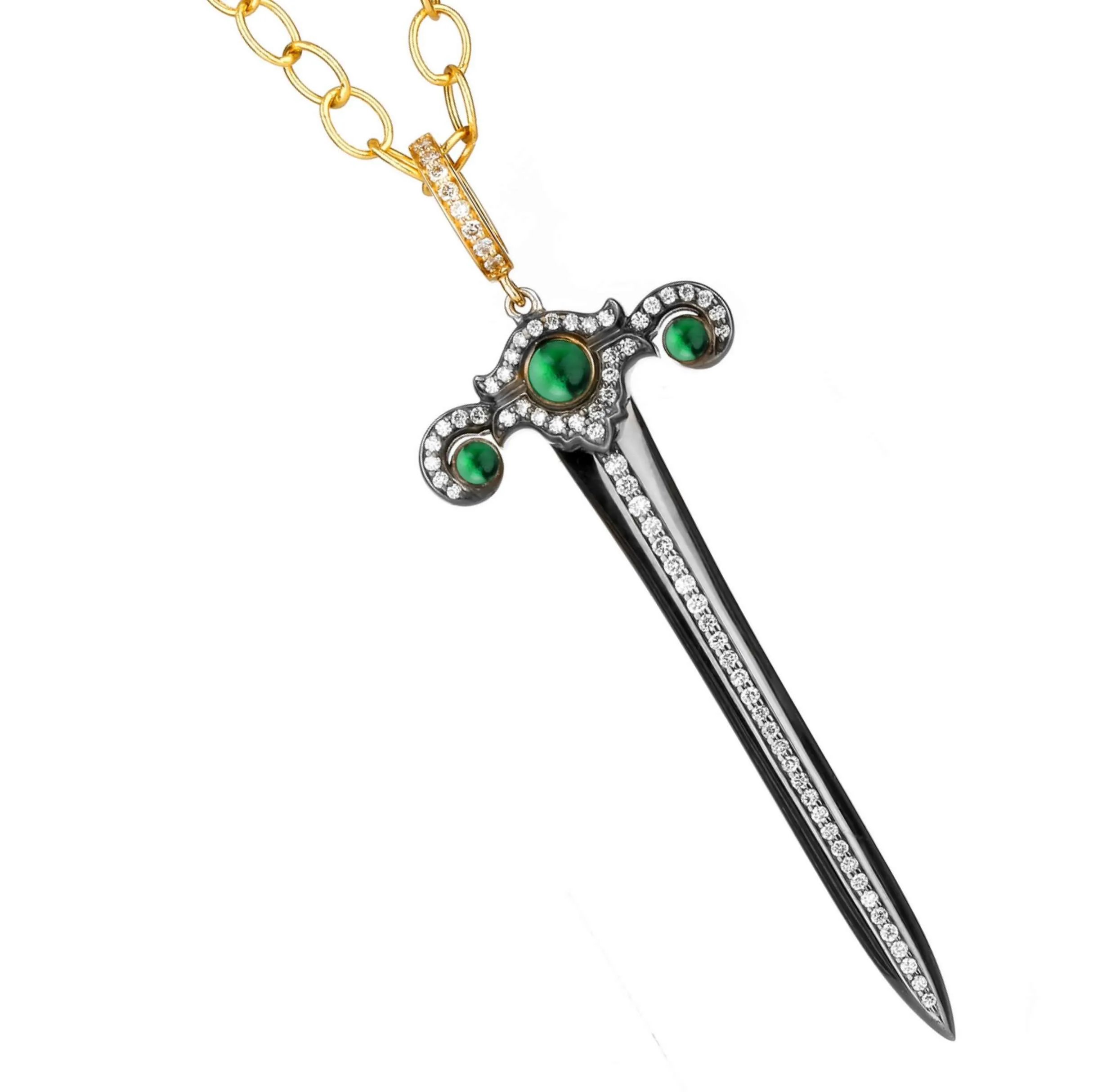 Mogul Oxidized Silver Sword Pendant