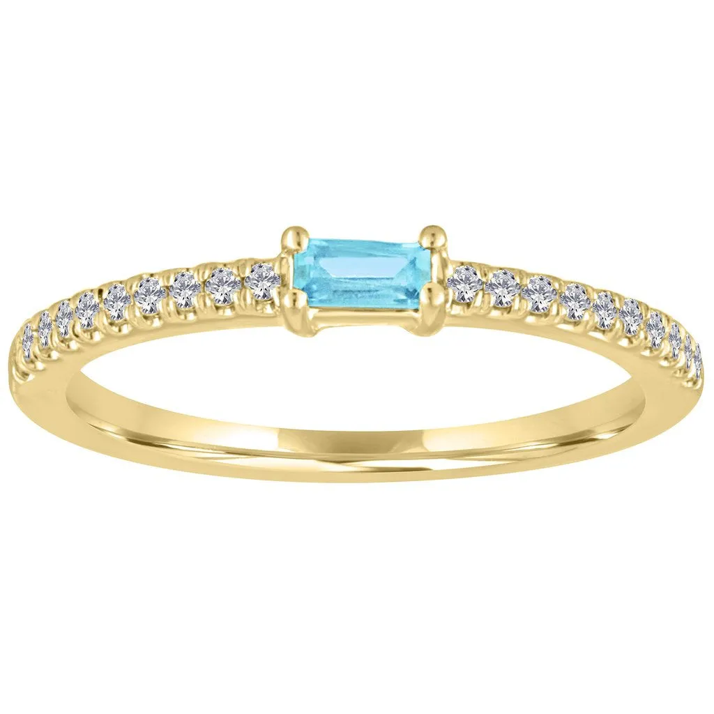 My Story The Julia Baguette Aqua Diamond Ring