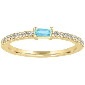 My Story The Julia Baguette Aqua Diamond Ring