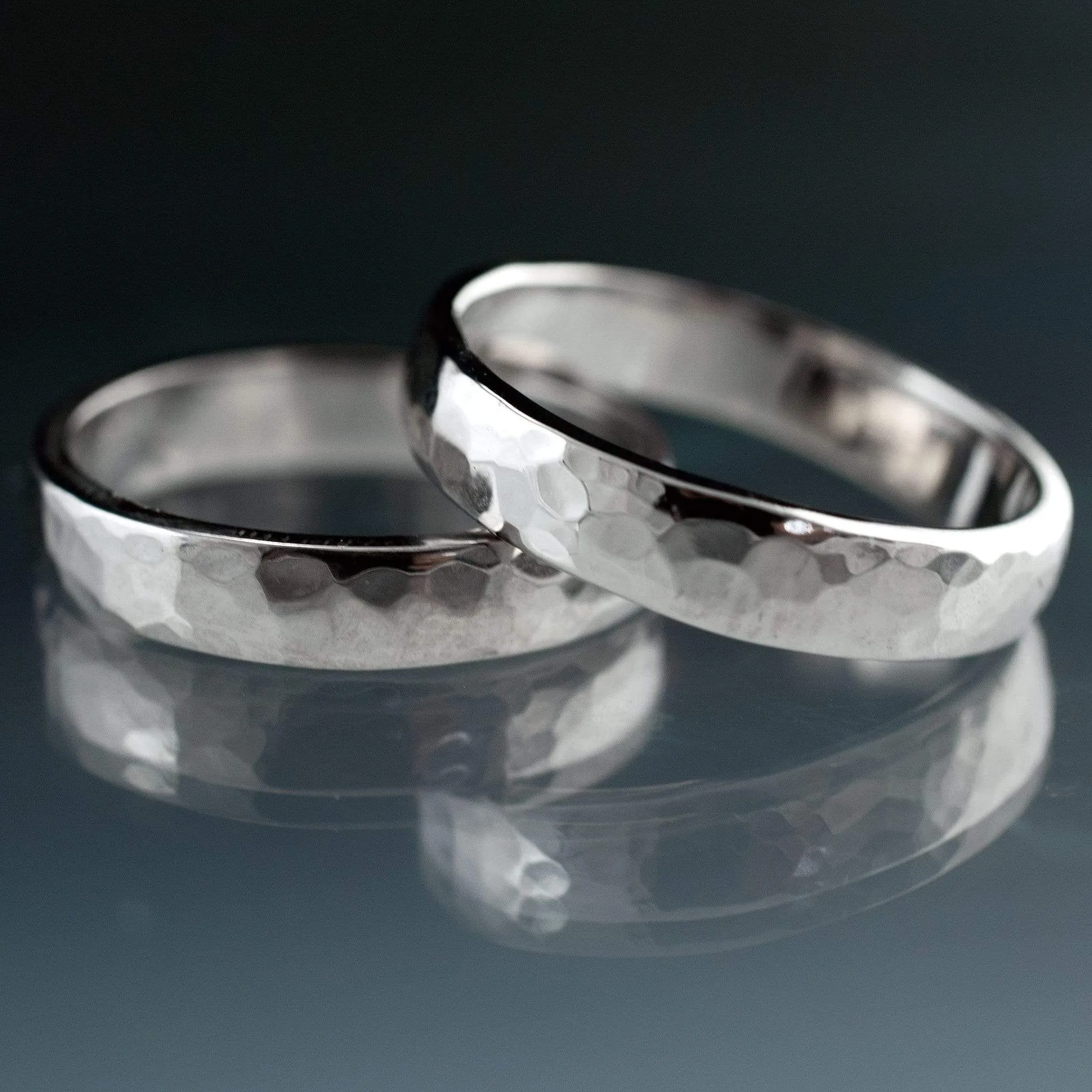 Narrow Hammered Texture Wedding Band