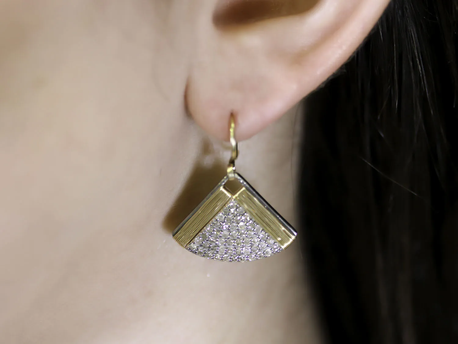 Pavé Rustic Gray Diamond Earrings