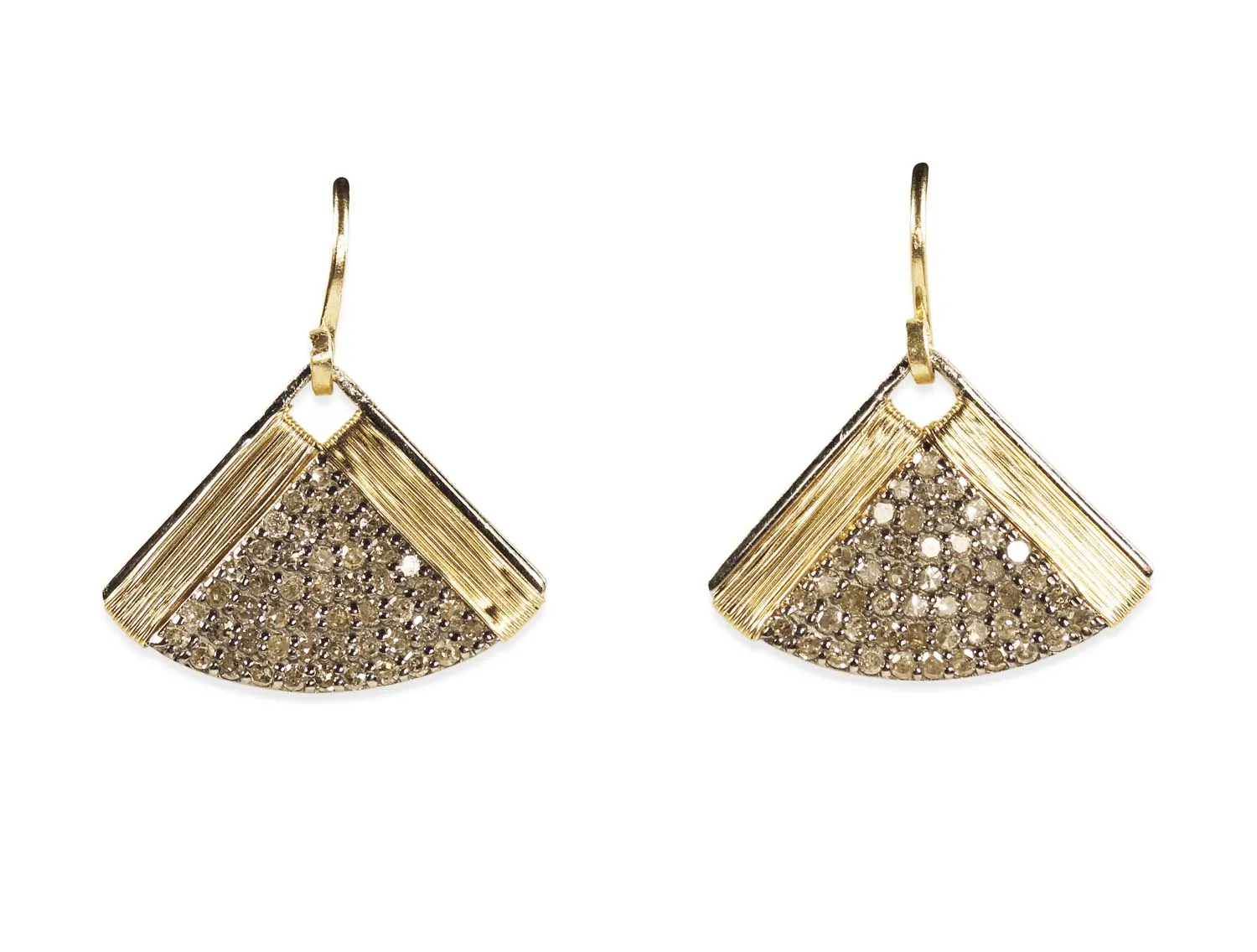 Pavé Rustic Gray Diamond Earrings