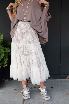 Petals In Layers Skirt - Mocha