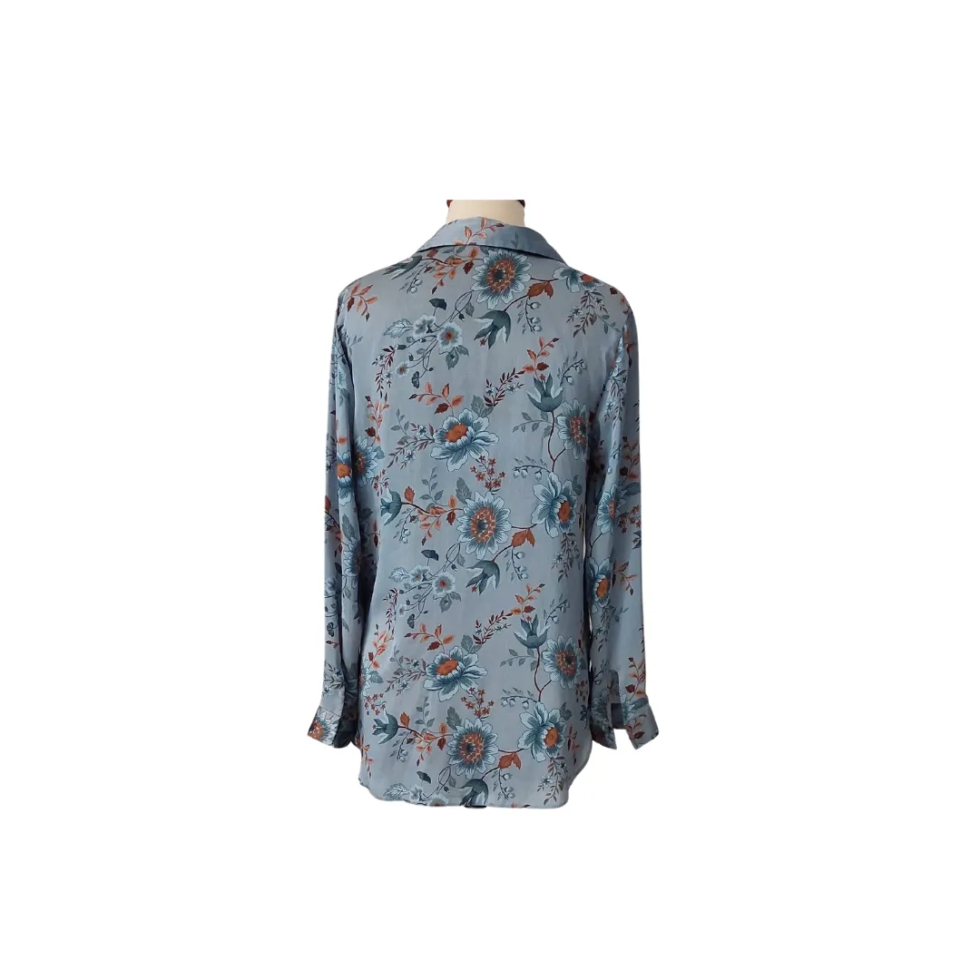 Primark Blue Floral Printed Collared Shirt | Pre loved |