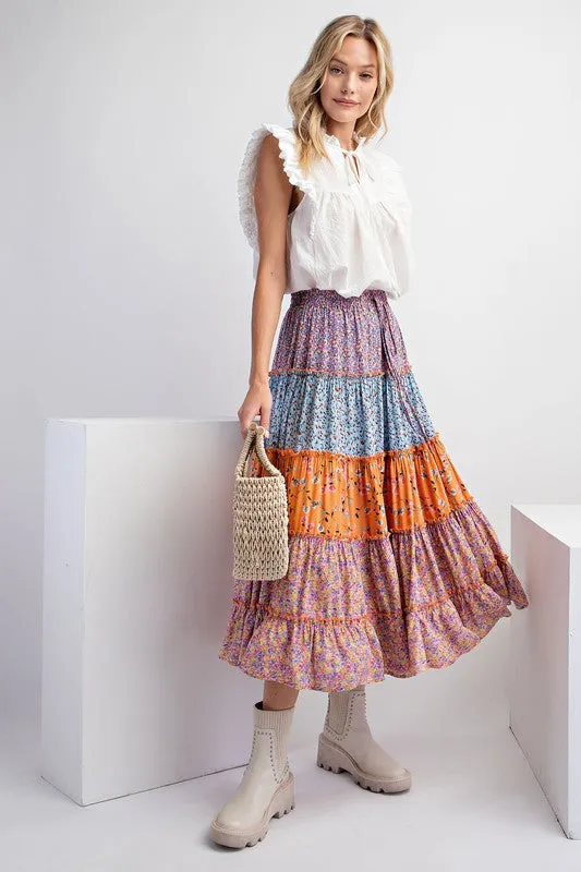 Print Mix n Match Tiered Skirt