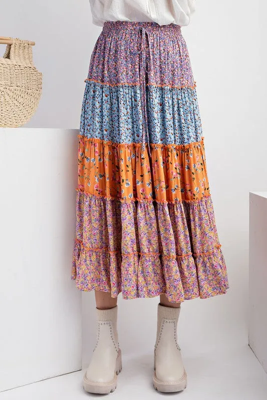 Print Mix n Match Tiered Skirt