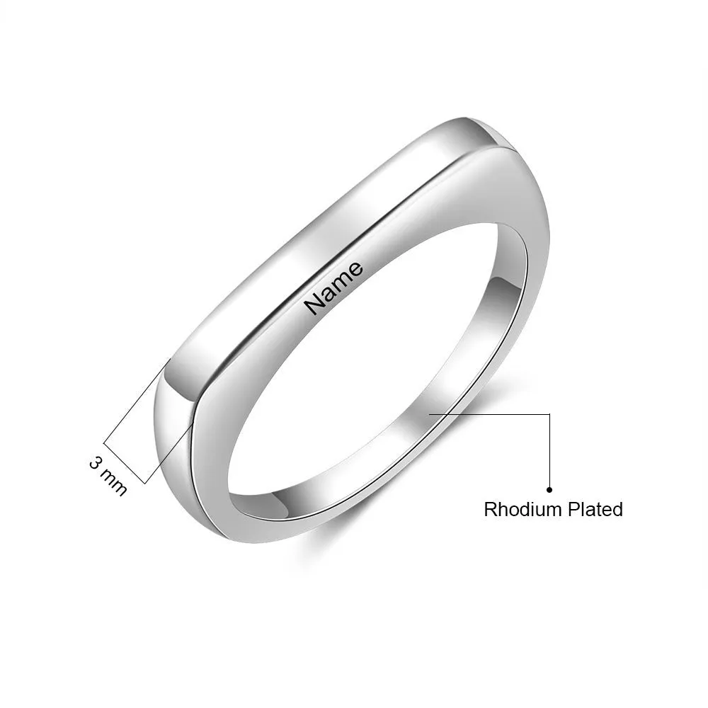 Silver Color Minimalist Jewelry Ring For Women