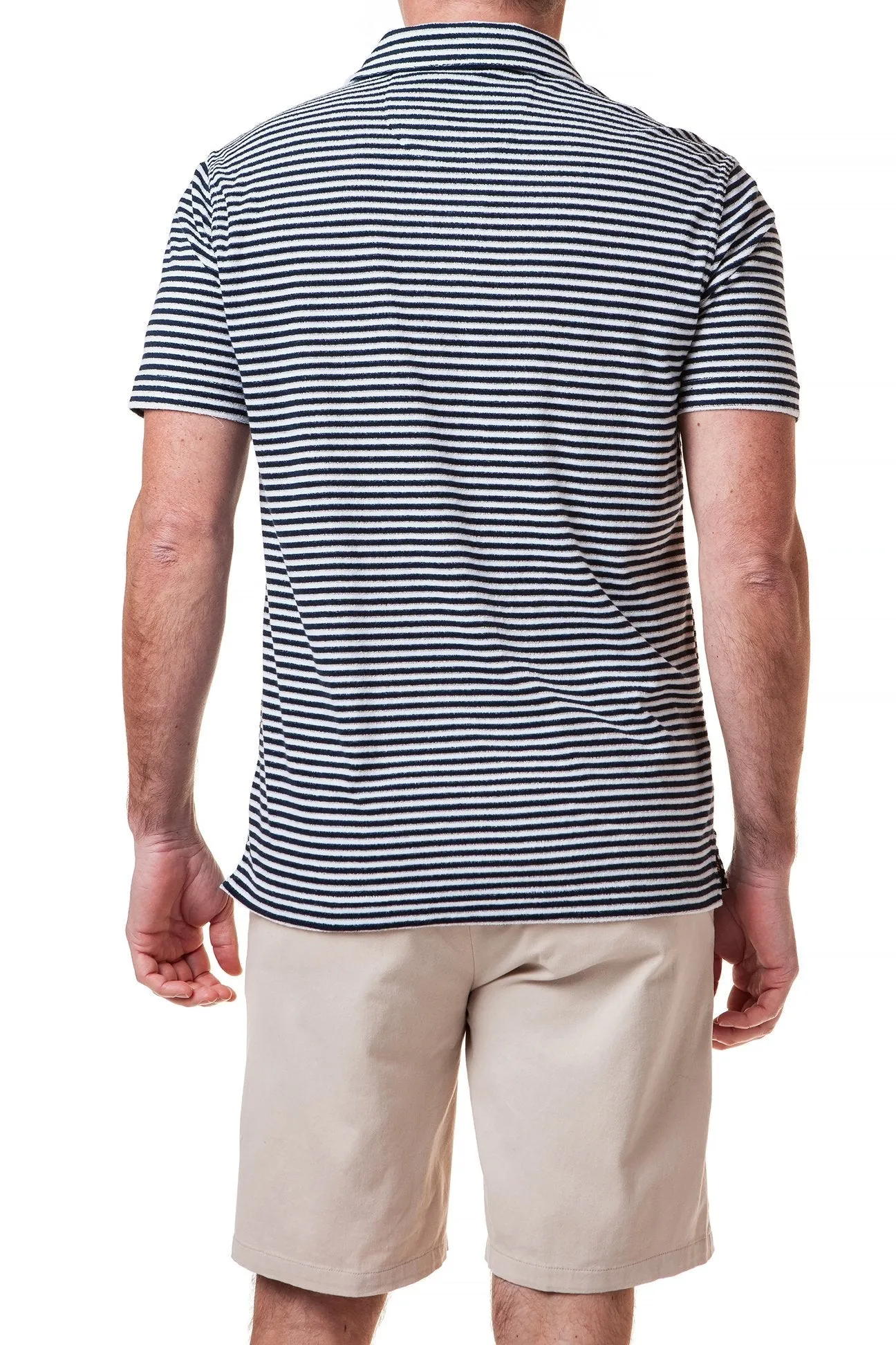 Terry Cloth Polo Navy Stripe