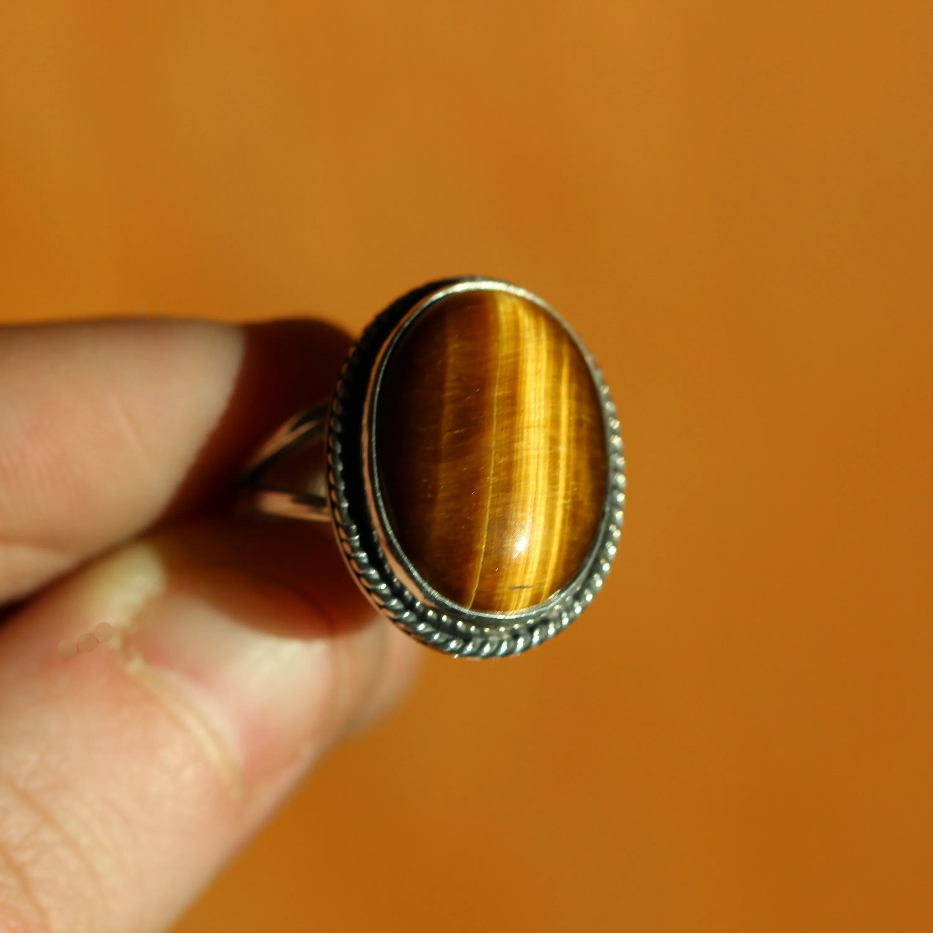 Tigers Eye Boho Ring - Tigers Eye Ring - .925 Sterling Silver - Silversmith