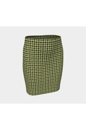 Woodland Camo Houndstooth Fitted Skirt