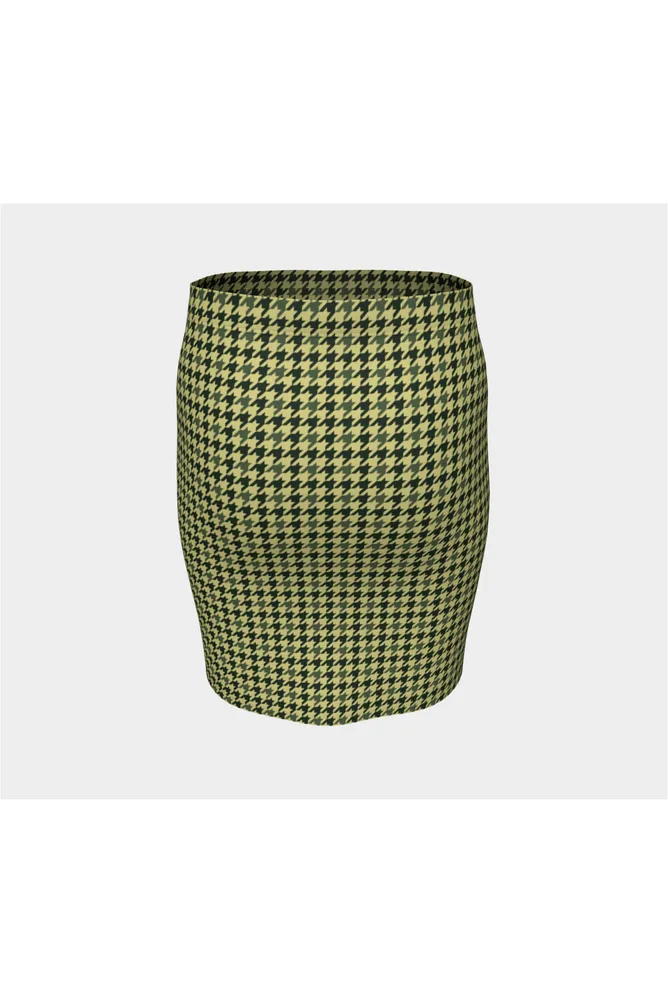 Woodland Camo Houndstooth Fitted Skirt