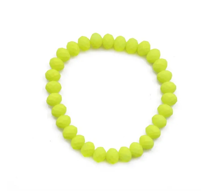 Yellow Beaded Stretch Bracelet