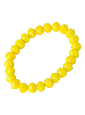 Yellow Beaded Stretch Bracelet